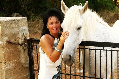 Brigitte mi einem Apfelschimmel