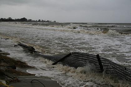 Sturmschäden in Richtung Nordstrand