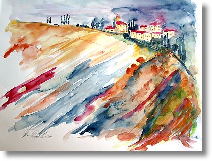 Aquarell 'Toskana' von Ulli